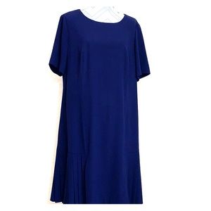 Tahari Royal Blue Dress Gold Zipper